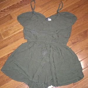Size four olive romper